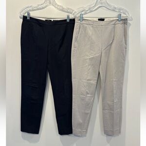 J. Crew Lot of 2 Pairs Martie Ankle Slim‎ Pants Womens Size 2 (1368)